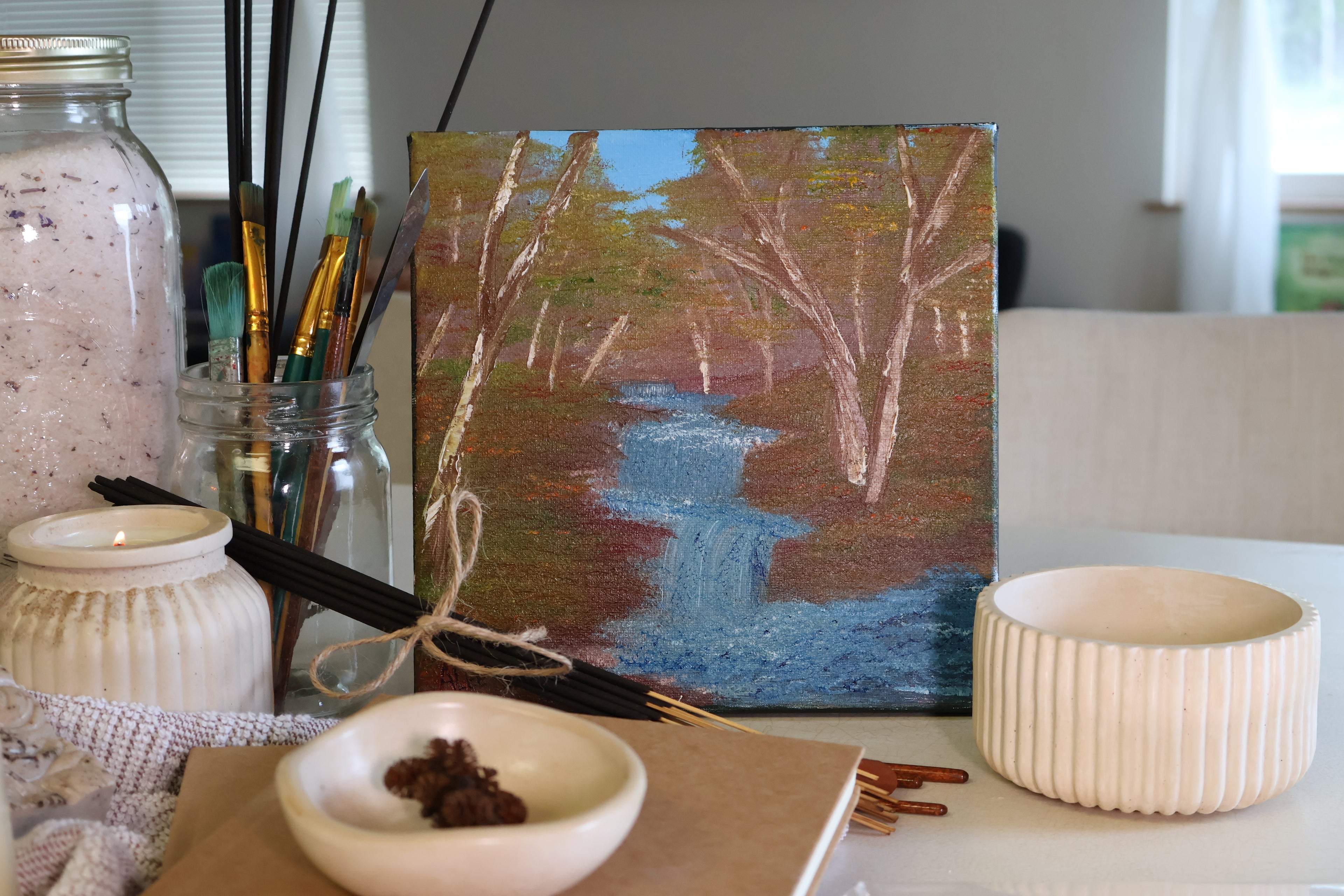Through the Birch Trees | Framed Oil Painting