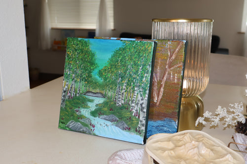 Fireweed by the River | Framed Oil Painting